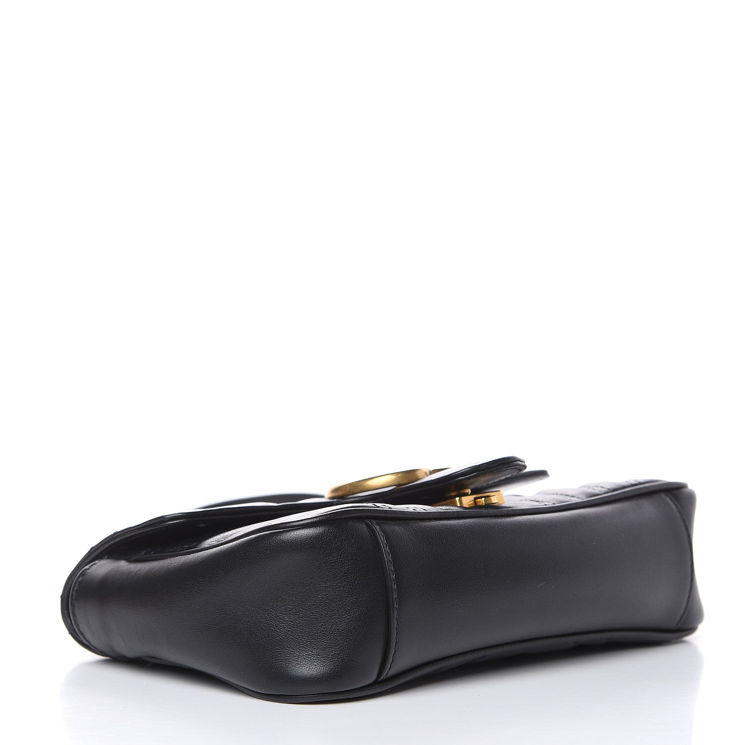 Gucci Calfskin Matelasse Mini GG Marmont Shoulder Bag Black 4 of 13