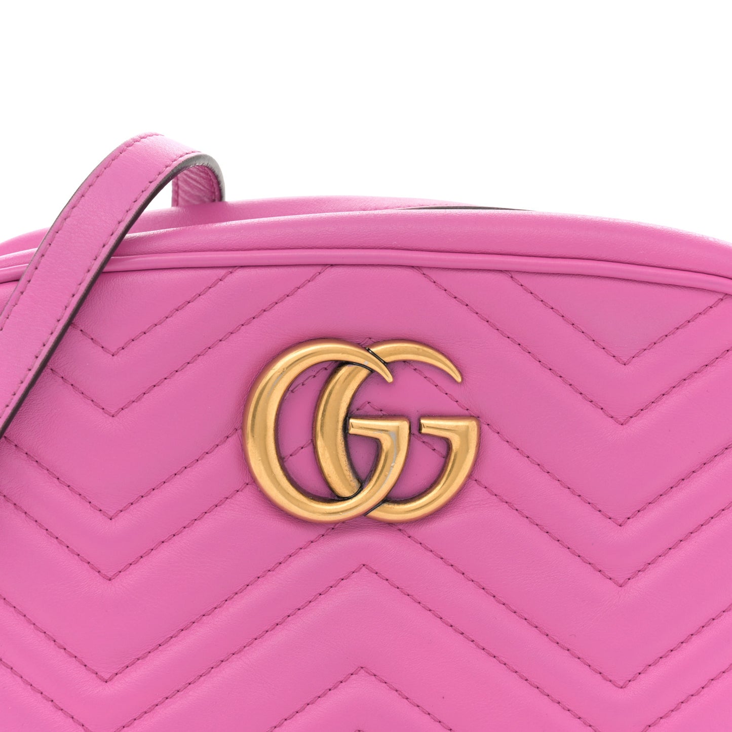 Calfskin Matelasse Small GG Marmont Chain Shoulder Bag Candy Mousse