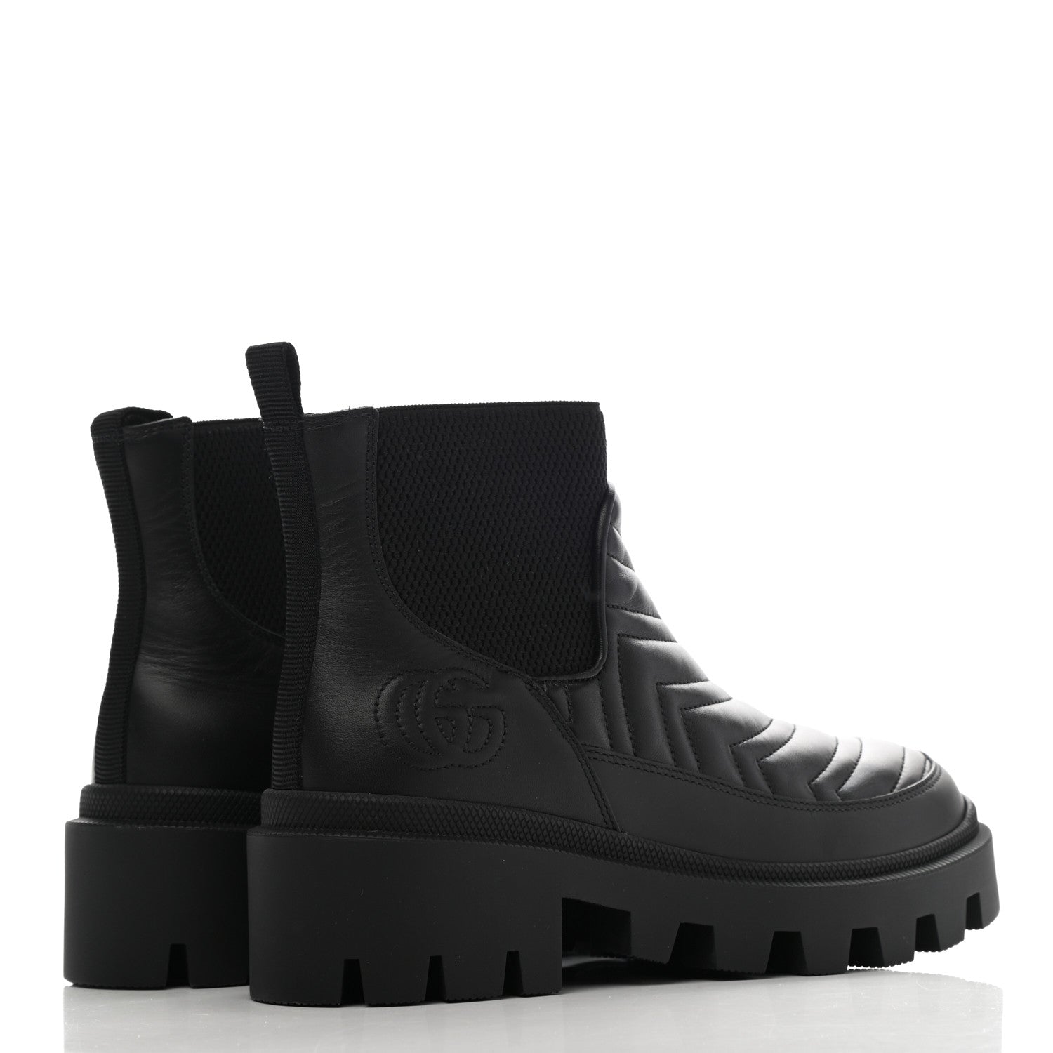 Gucci Calfskin Nappa Matelasse Frances Chelsea Boots 36 Black 4 of 8