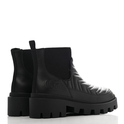 Gucci Calfskin Nappa Matelasse Frances Chelsea Boots 36 Black 4 of 8