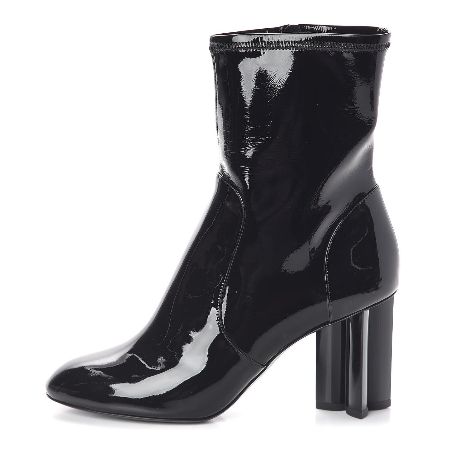 Patent Silhouette Ankle Boots 39 Black