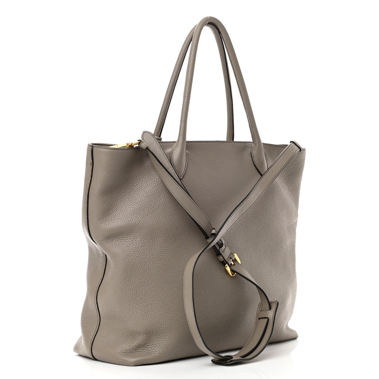 Vitello Daino Zippered Tote Argilla