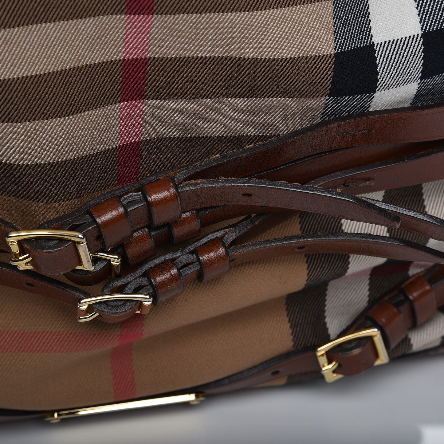 House Check Bridle Calfskin Medium Gosford Hobo Dark Tan