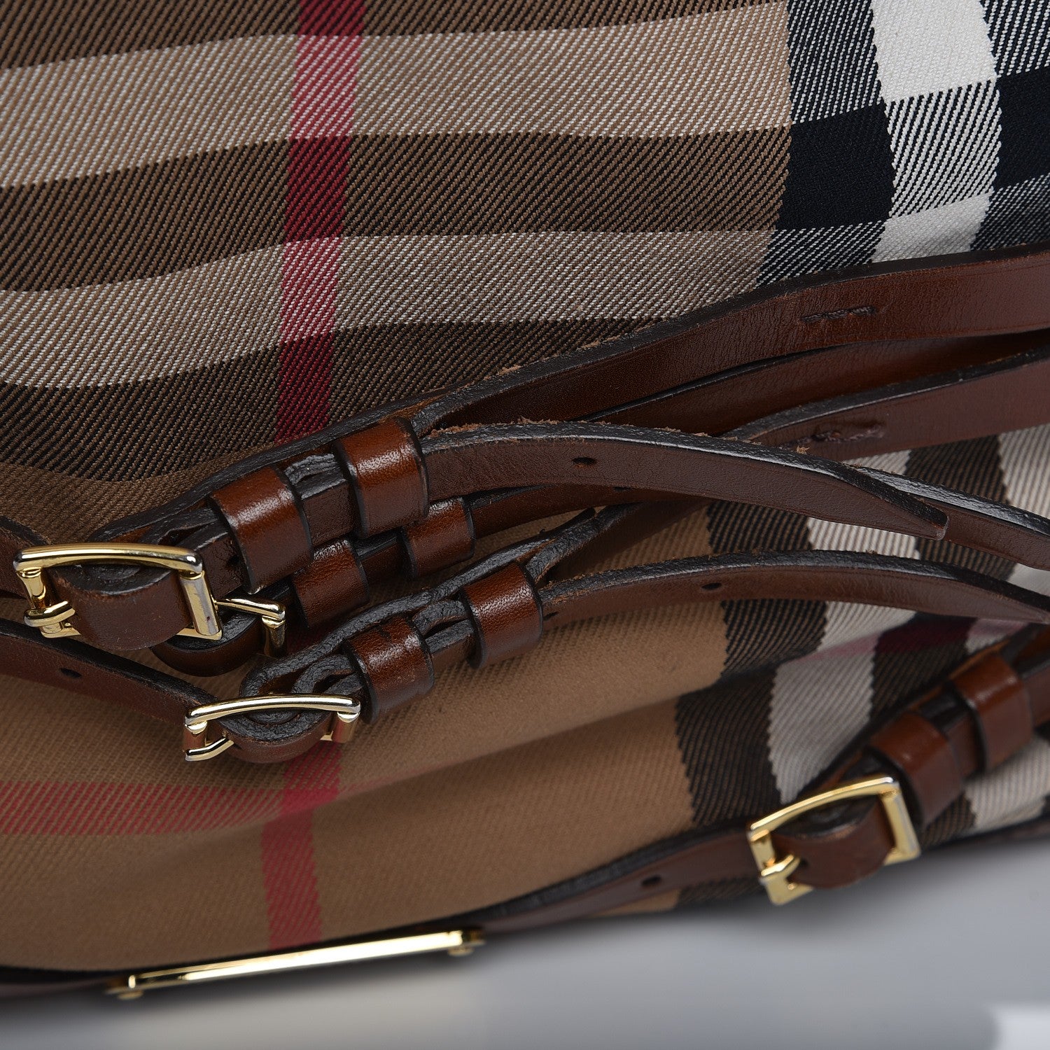 Burberry House Check Bridle Calfskin Medium Gosford Hobo Dark Tan 13 of 19