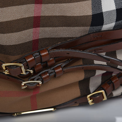 Burberry House Check Bridle Calfskin Medium Gosford Hobo Dark Tan 13 of 19