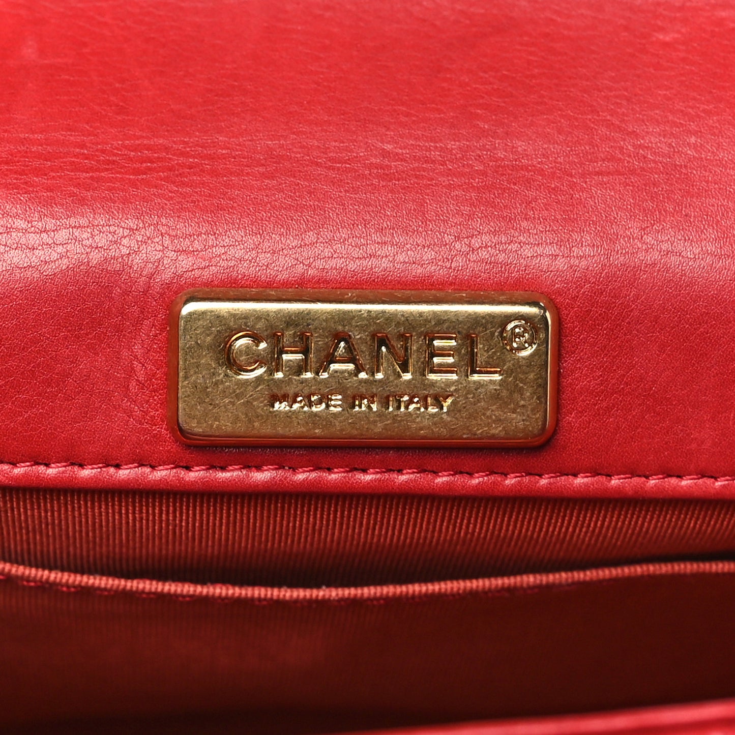 Calfskin Chevron Quilted Rock The Corner Minaudiere Bag Red