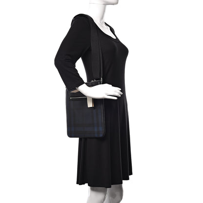 Burberry London Check Beckley Crossbody Messenger Bag Blue Black 2 of 9