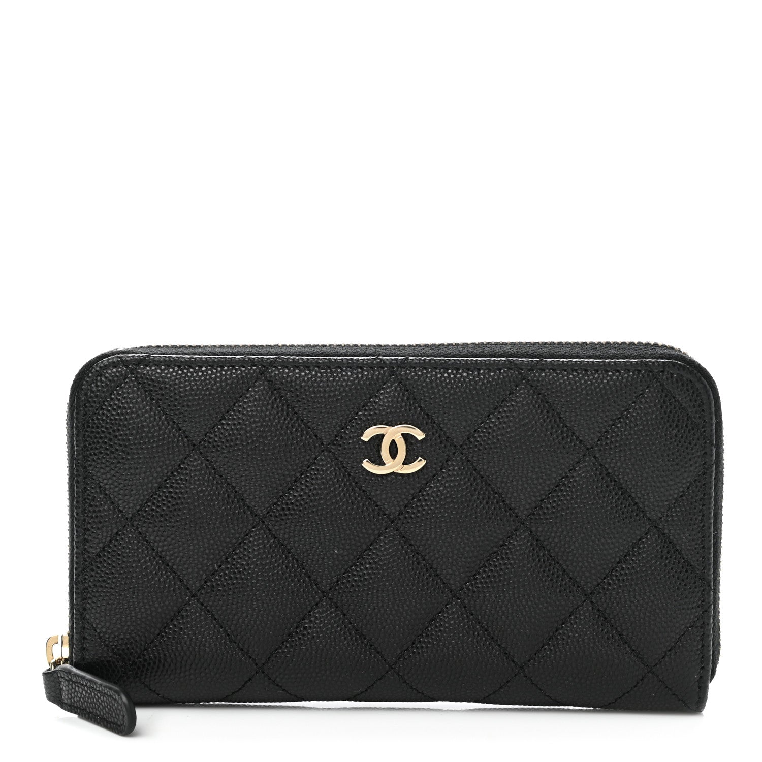 Chanel Caviar Quilted Small Zip Around Wallet Black 1 of 9