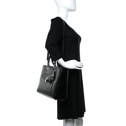 Christian Dior Box Calfskin Lady Dior Pouch Tote Black 2 of 11