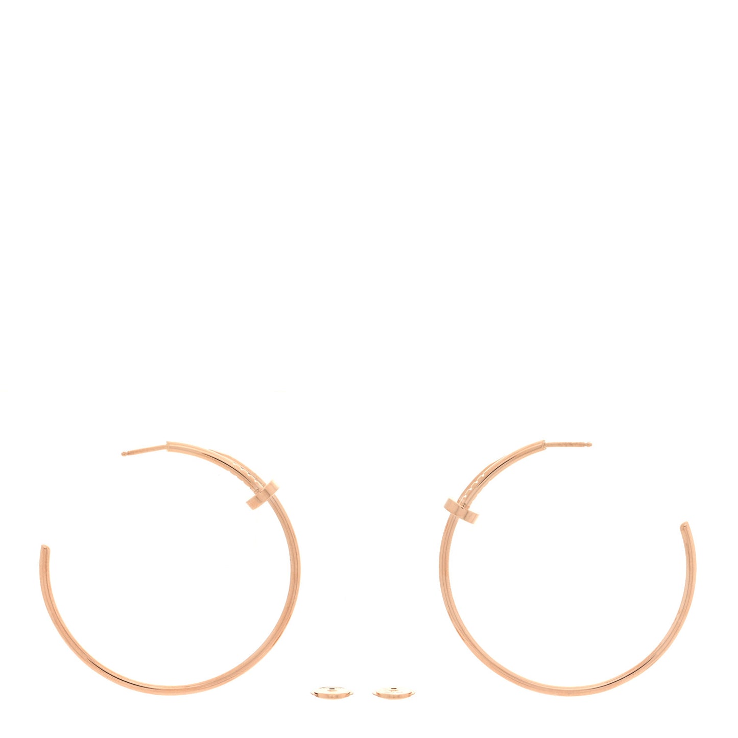 18K Pink Gold Large Juste Un Clou Hoop Earrings