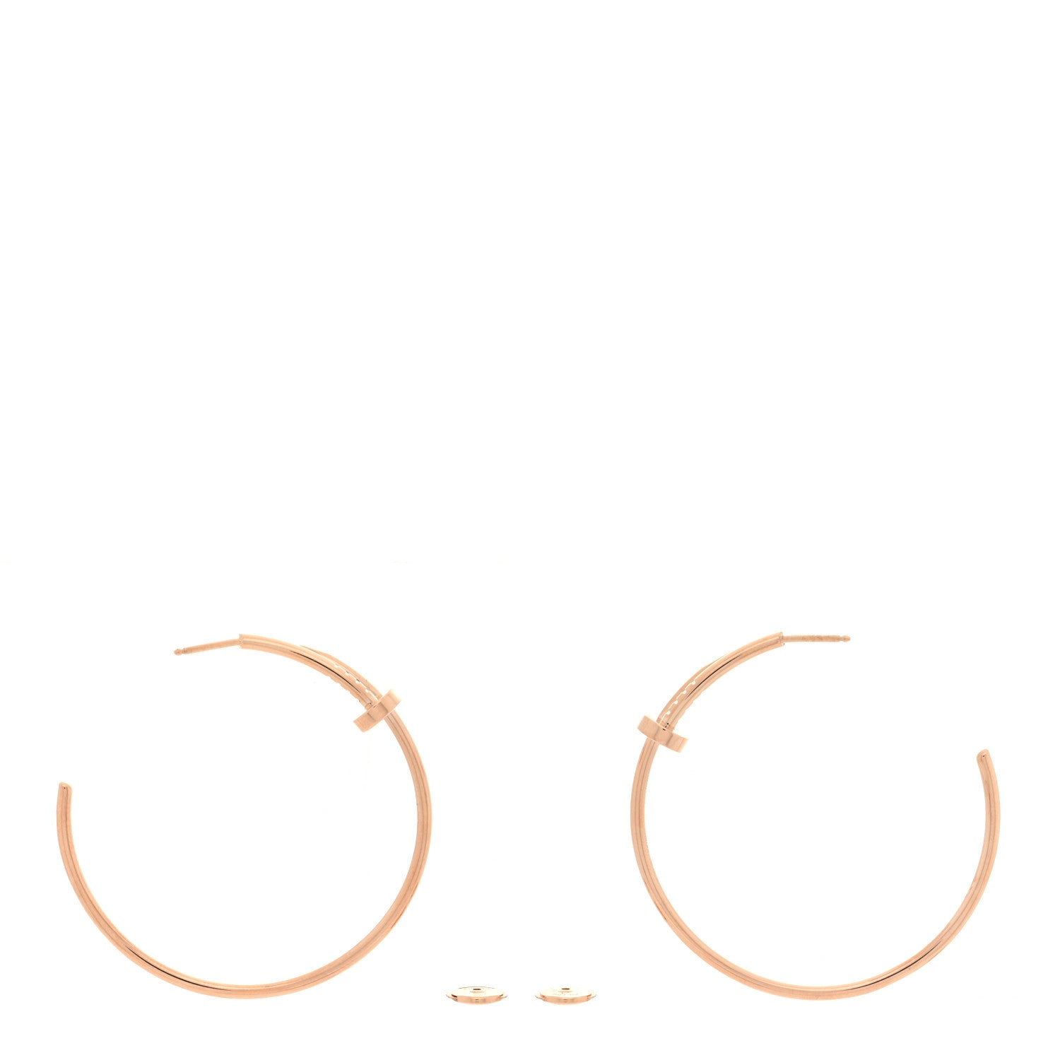 Cartier 18K Pink Gold Large Juste Un Clou Hoop Earrings 3 of 5