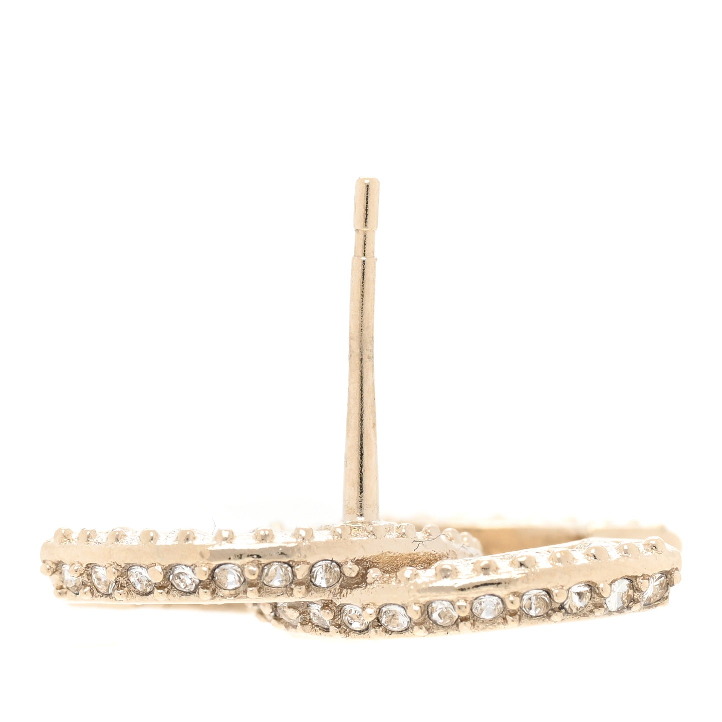 Crystal Baguette CC Earrings Gold