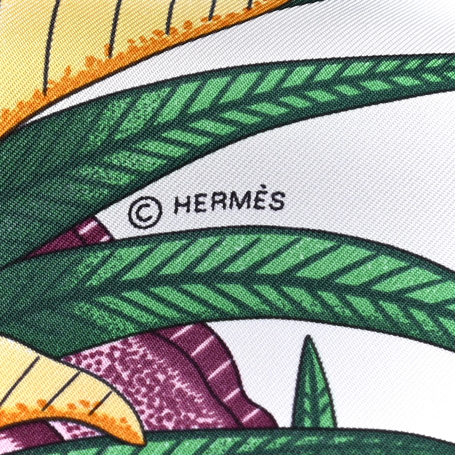 Hermes Silk La Marche Du Zambeze Scarf 90 Rose Pale Vert Jaune 5 of 6