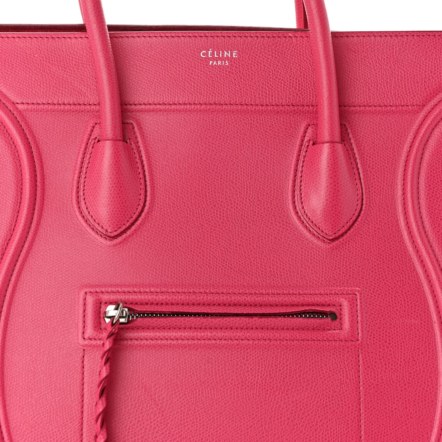 Grained Calfskin Medium Phantom Luggage Fuchsia