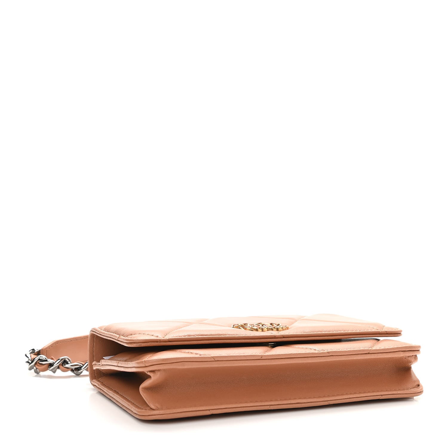 Chanel Lambskin Quilted Chanel 19 Wallet On Chain WOC Brown 3 of 11