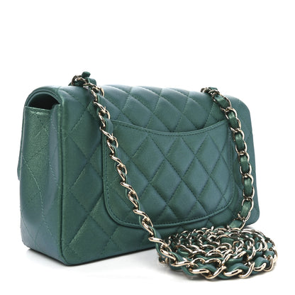 Chanel Iridescent Lambskin Quilted Mini Rectangular Flap Green 3 of 11