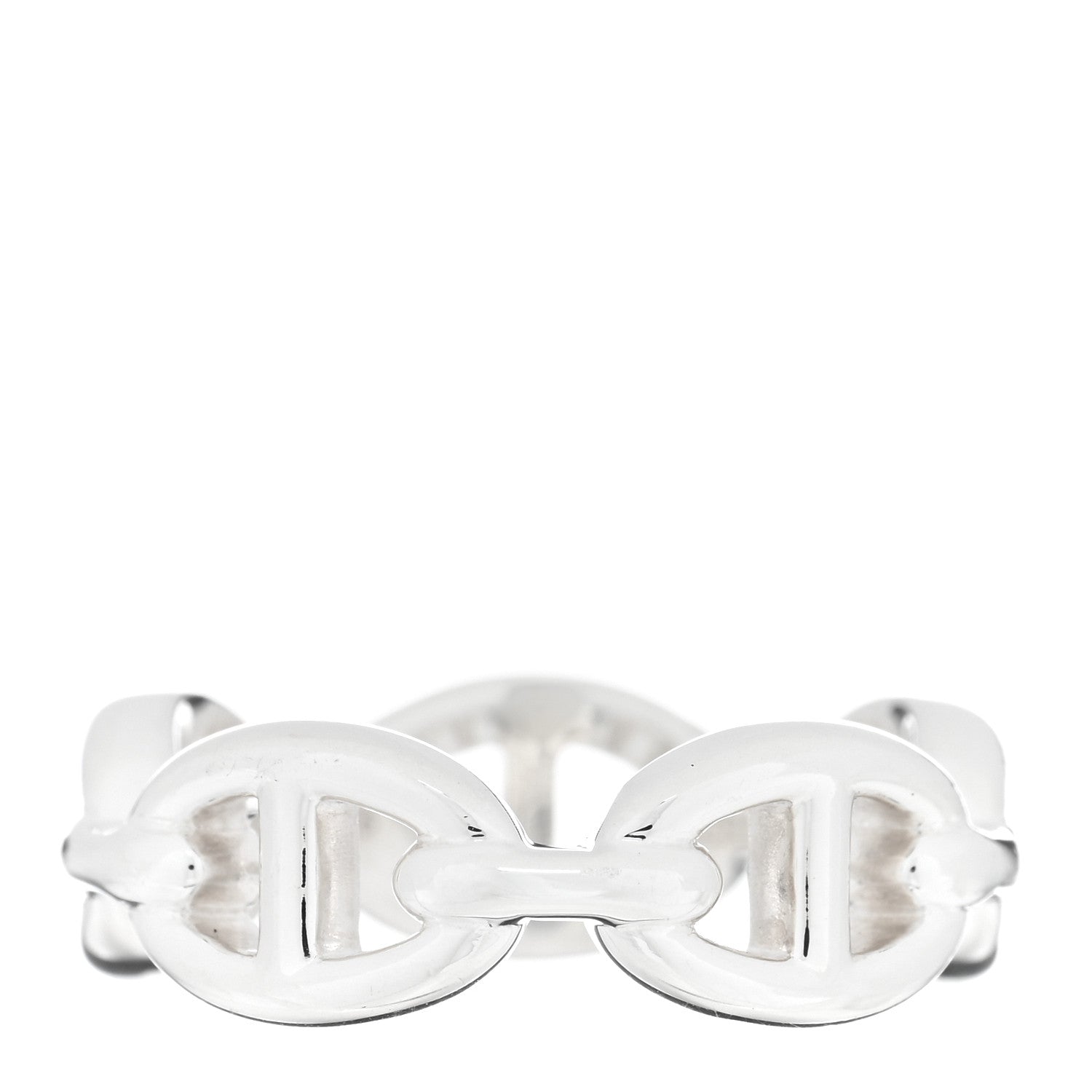 Hermes Sterling Silver PM Chaine d'Ancre Enchainee Band Ring 53 6.25 3 of 5