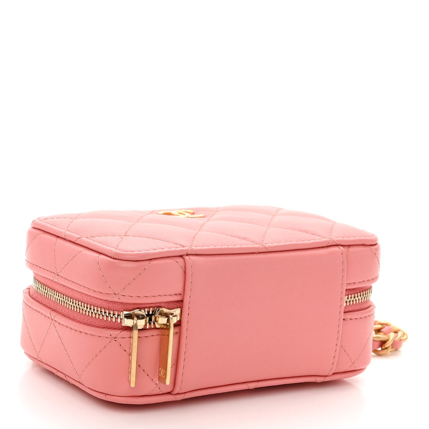 Chanel Lambskin Quilted Top Handle Mini Vanity Case Pink 4 of 9