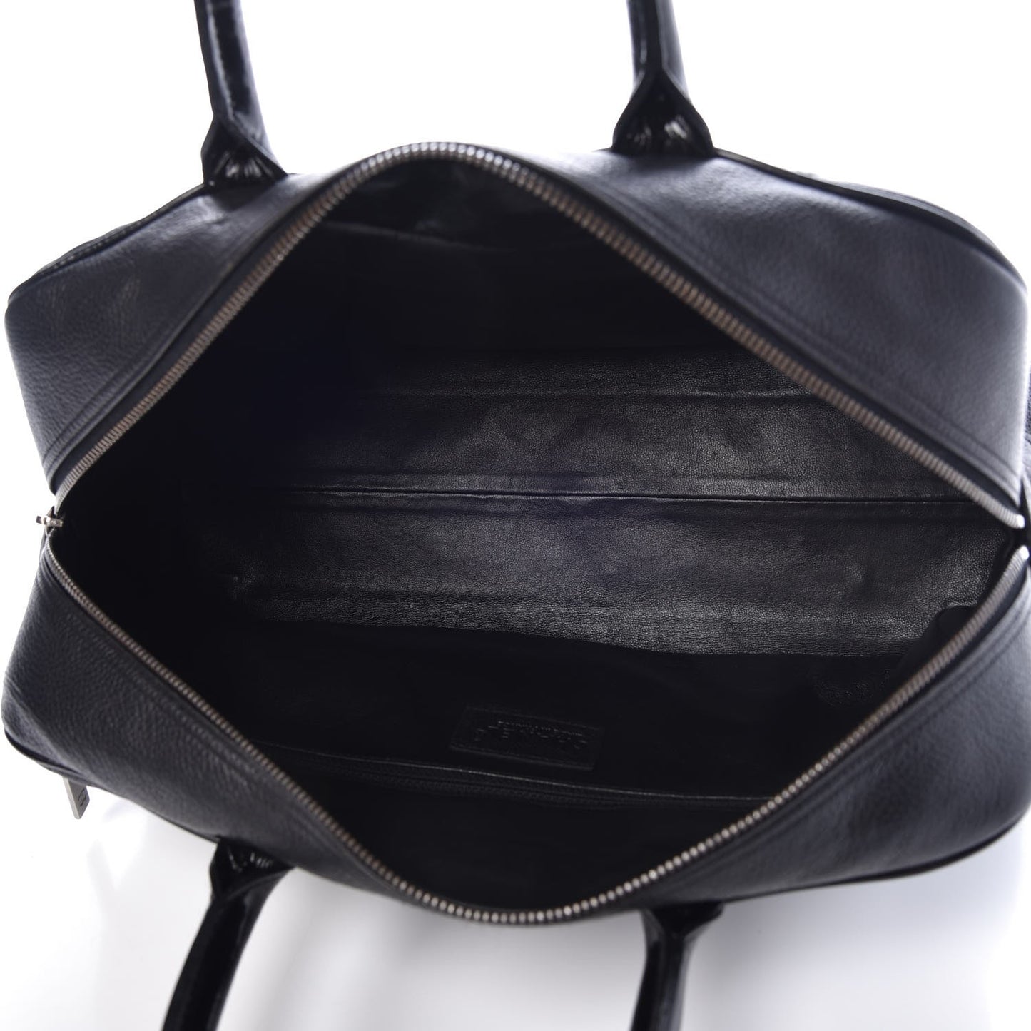 Caviar Patent Large Bowler Black