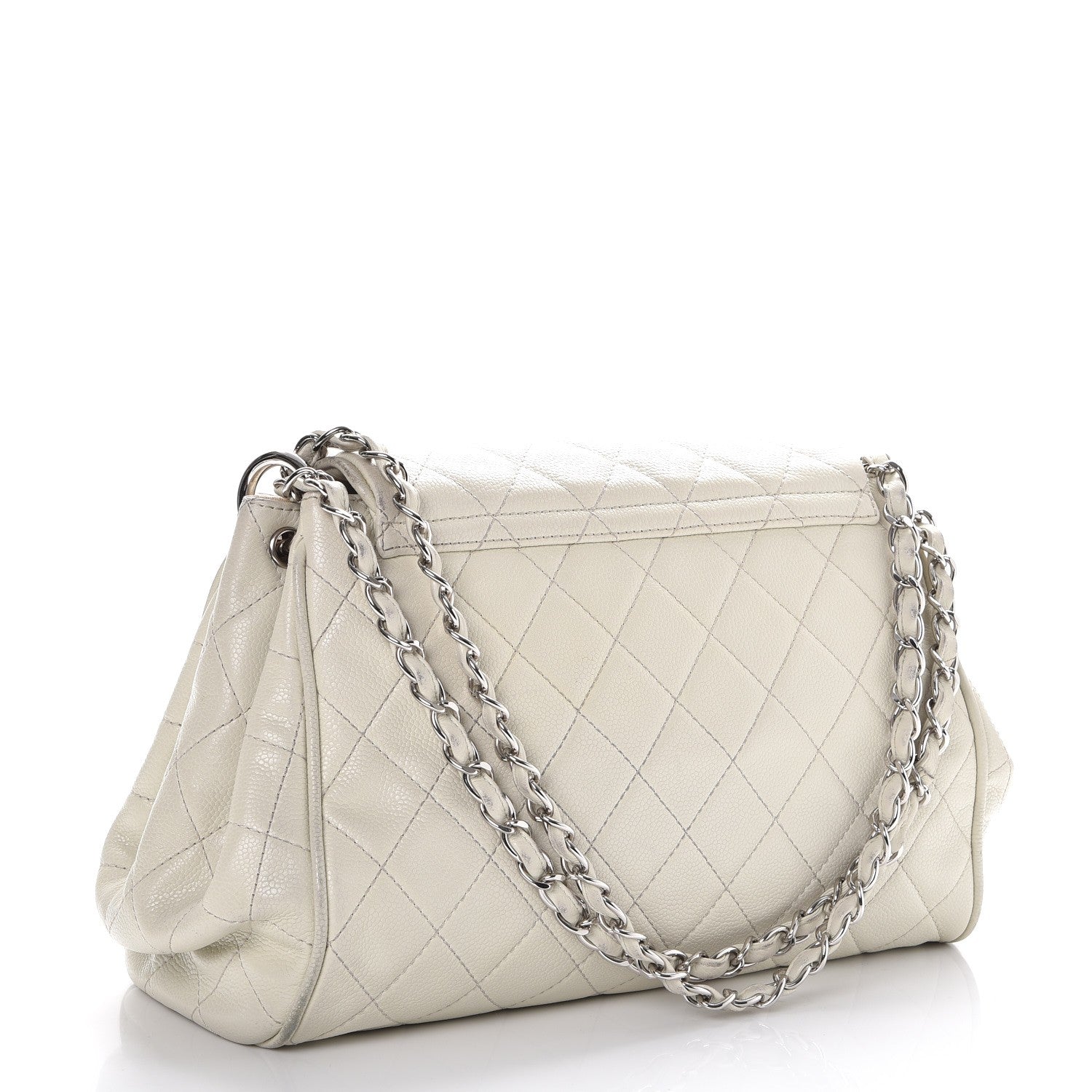 Chanel Caviar Quilted Timeless Accordion Flap White 3 of 17