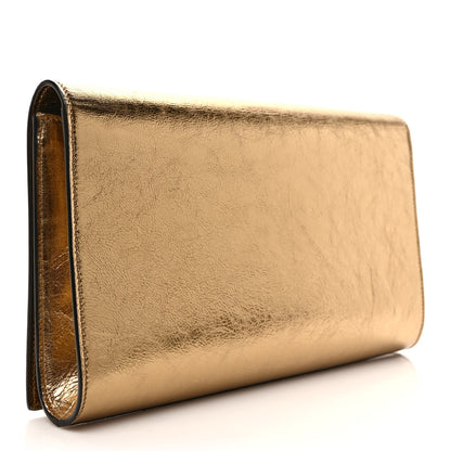 Saint Laurent Metallic Calfskin Monogram Large Belle De Jour Clutch Gold 3 of 6