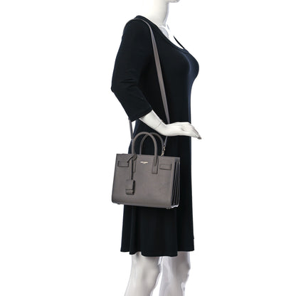 Saint Laurent Grained Calfskin Nano Sac De Jour Fog 2 of 11