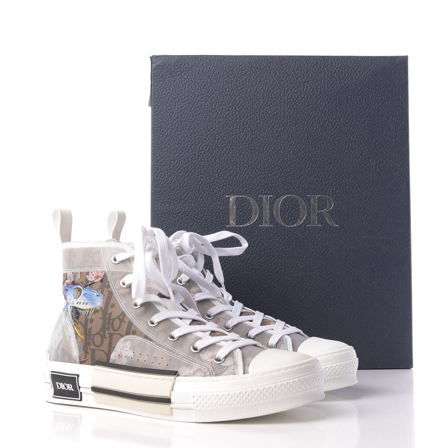 Christian Dior X SORAYAMA Technical Canvas Oblique Mens B23 High Top Sneakers 39 White 10 of 10