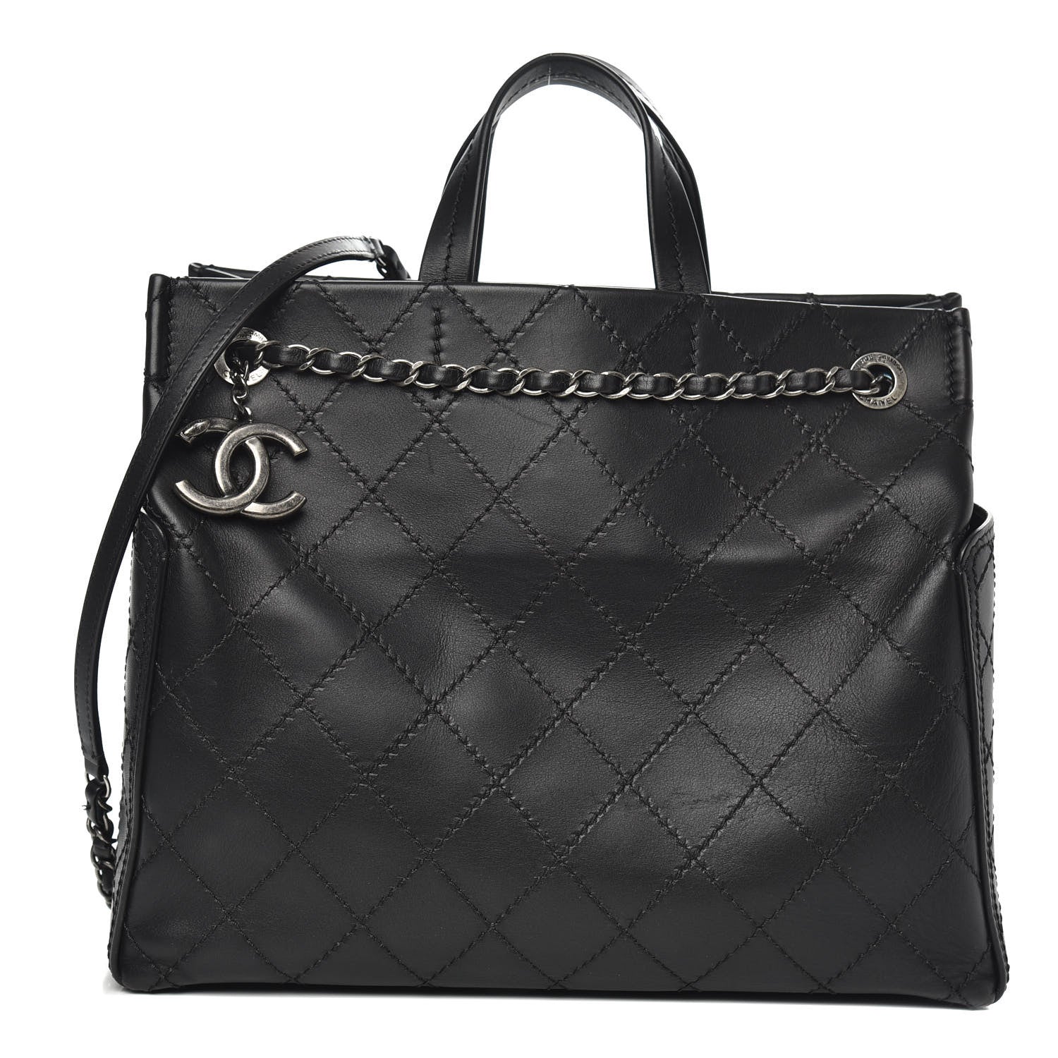 Chanel Calfskin CC Pocket Tote Black 1 of 10