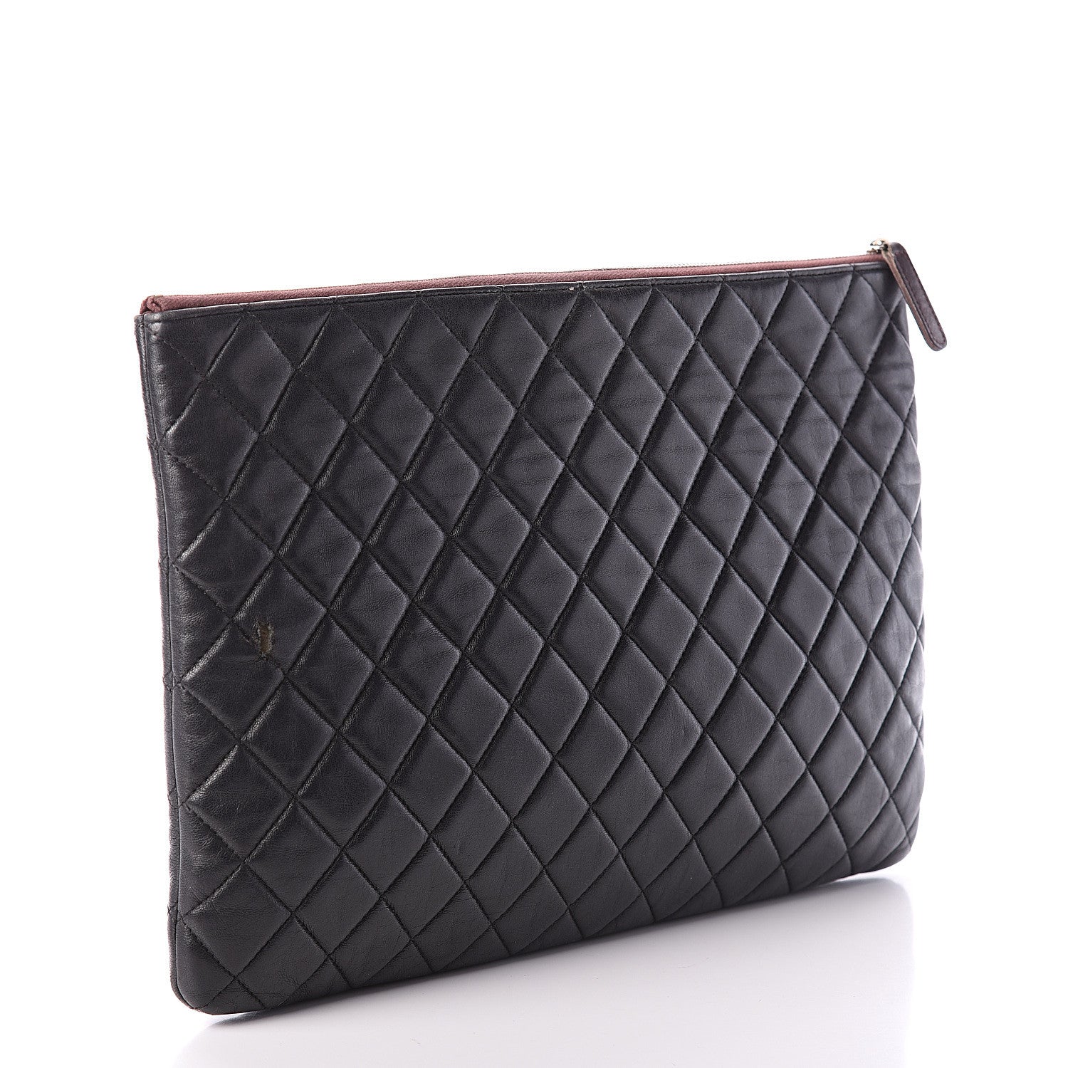 Chanel Lambskin Quilted Large Pouch Black 2 of 9