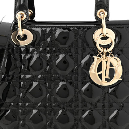 Christian Dior Patent Cannage Medium Lady Dior Black 8 of 12
