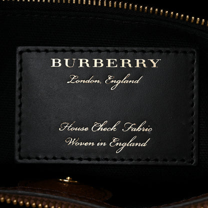 Burberry House Check Grainy Calfskin Medium Banner Tote Brown 6 of 9