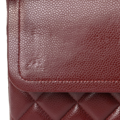 Chanel Caviar Quilted Maxi Double Flap Dark Red 5 of 13