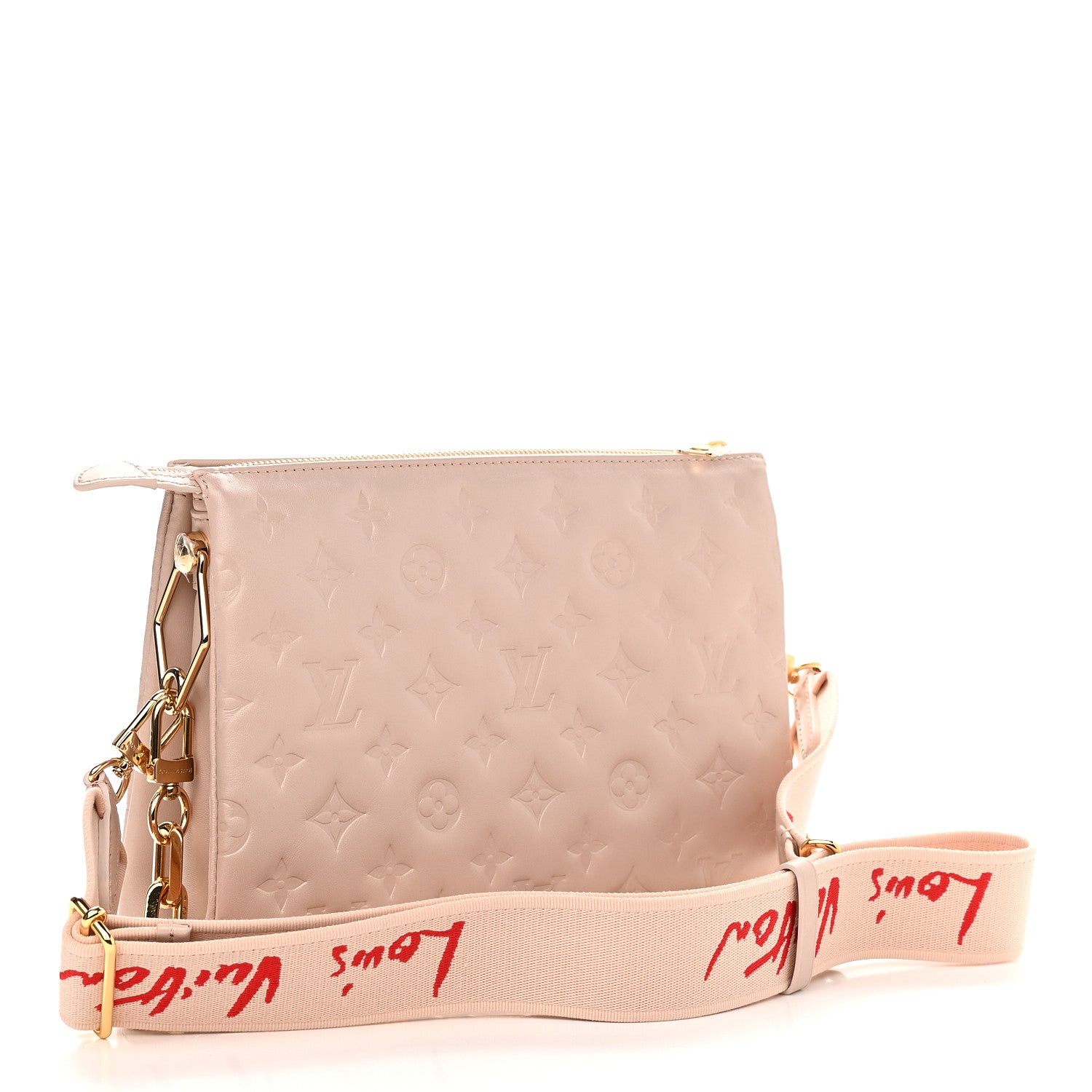 Louis Vuitton Lambskin Embossed Monogram Fall In Love Coussin PM Dragée Light Pink 3 of 8