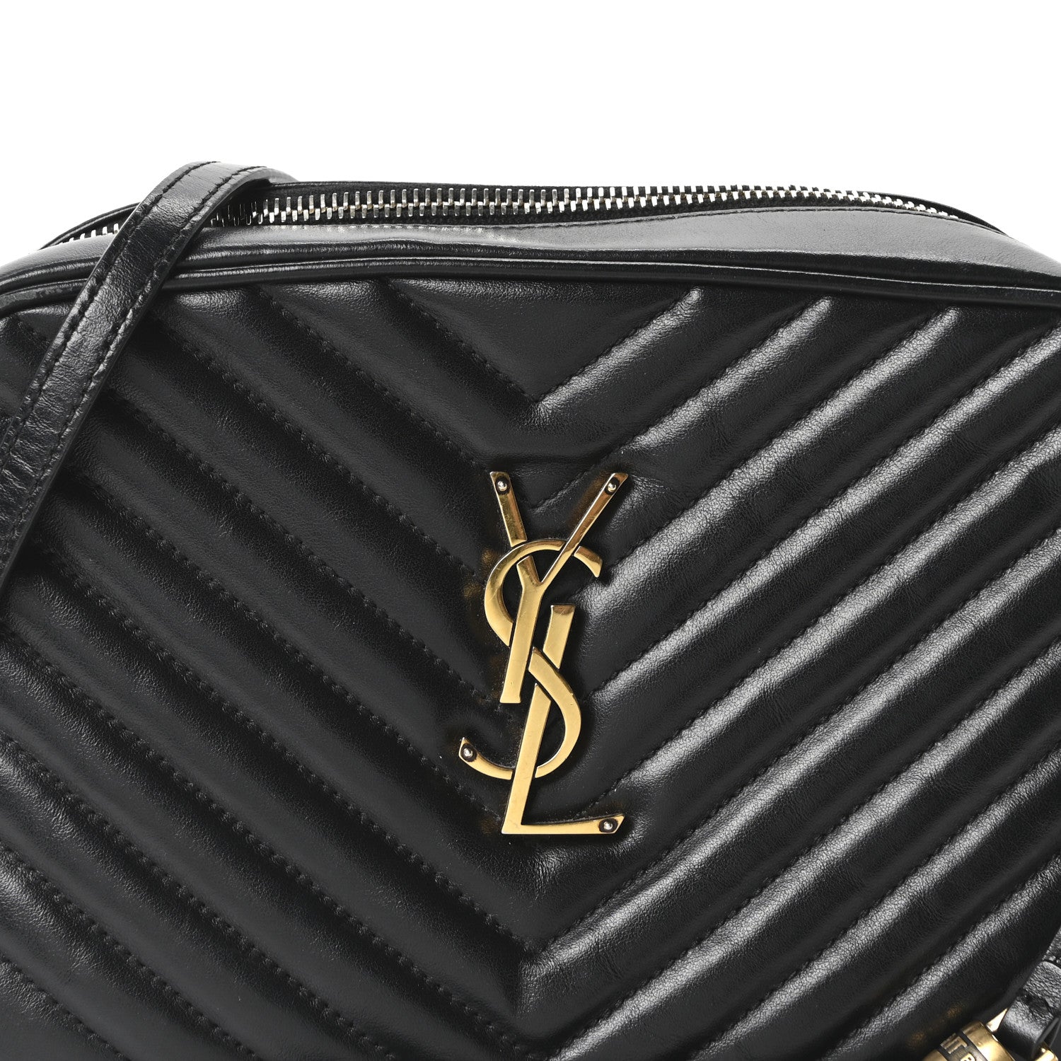Saint Laurent Calfskin Matelasse Monogram Lou Camera Bag Black 8 of 10