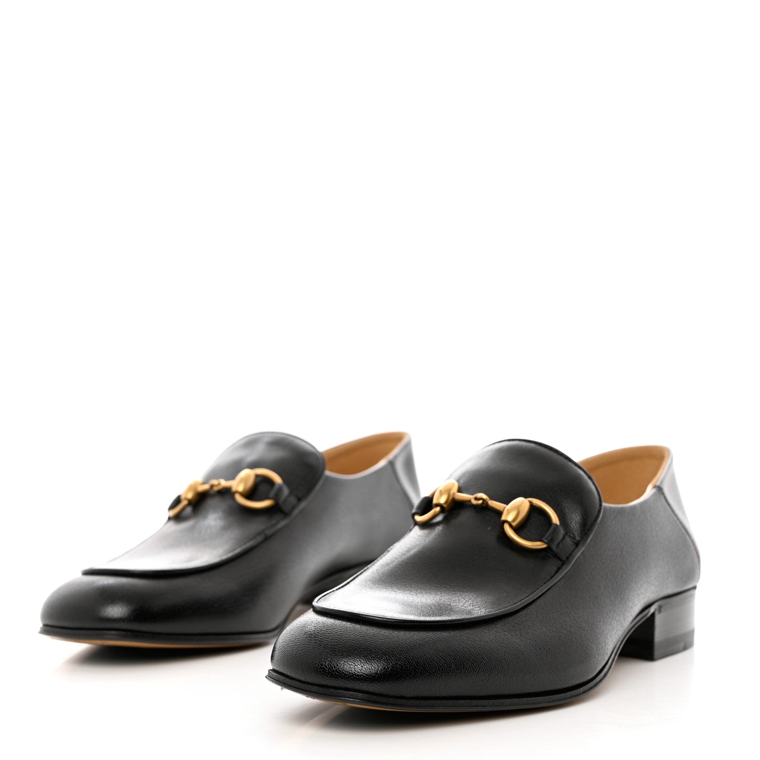 Gucci Goatskin Womens Horsebit Mid-Heel Loafers 38.5 Black 3 of 8