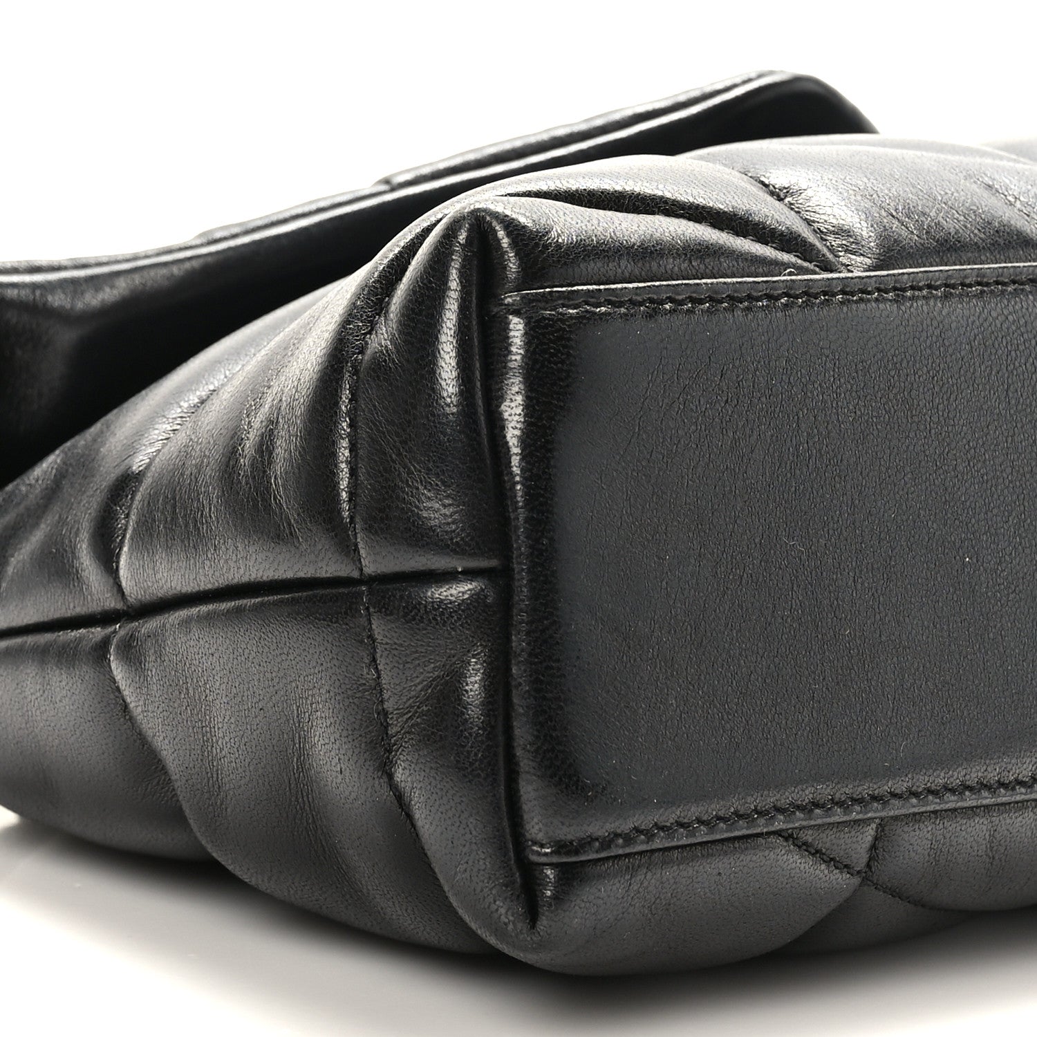 Saint Laurent Lambskin Quilted Toy Loulou Puffer Monogram Chain Satchel Black 8 of 9
