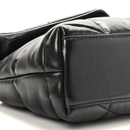Saint Laurent Lambskin Quilted Toy Loulou Puffer Monogram Chain Satchel Black 8 of 9