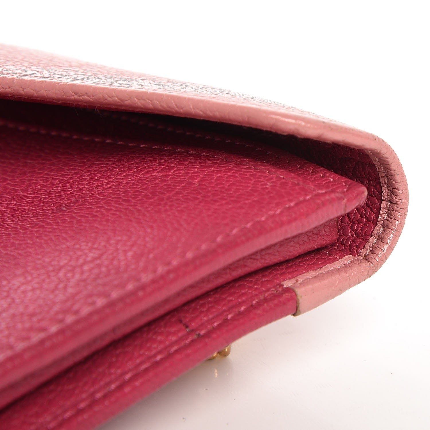 Miu Miu Goatskin Madras Bicolor Envelope Wallet Rosa Peonia 10 of 14