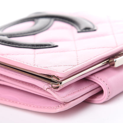 Chanel Calfskin Quilted Cambon Bi-Fold Wallet Pink Black 10 of 14