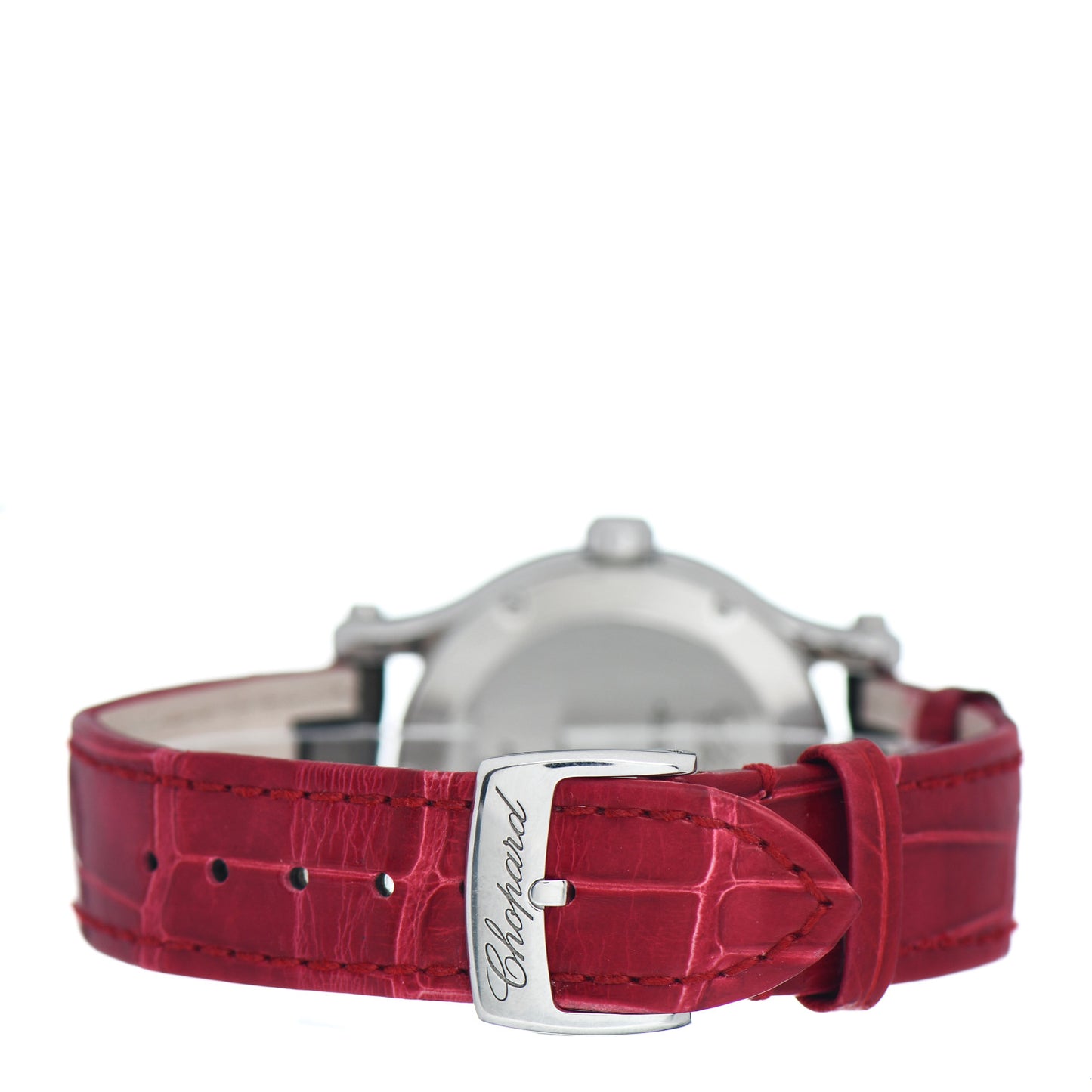 Stainless Steel Alligator Diamond Ruby 36mm Happy Sport Heart Quartz Watch