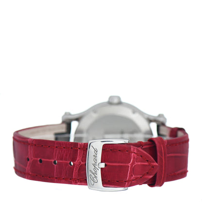 Chopard Stainless Steel Alligator Diamond Ruby 36mm Happy Sport Heart Quartz Watch 3 of 5