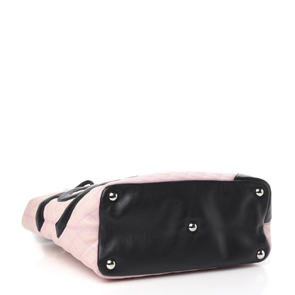 Chanel Calfskin Quilted Large Cambon Tote Pink Black 5 of 12