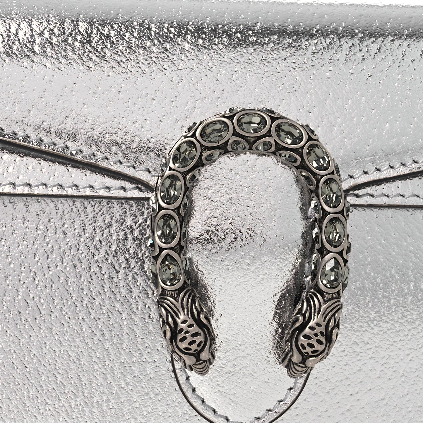 Metallic Calfskin Super Mini Dionysus Shoulder Bag Silver