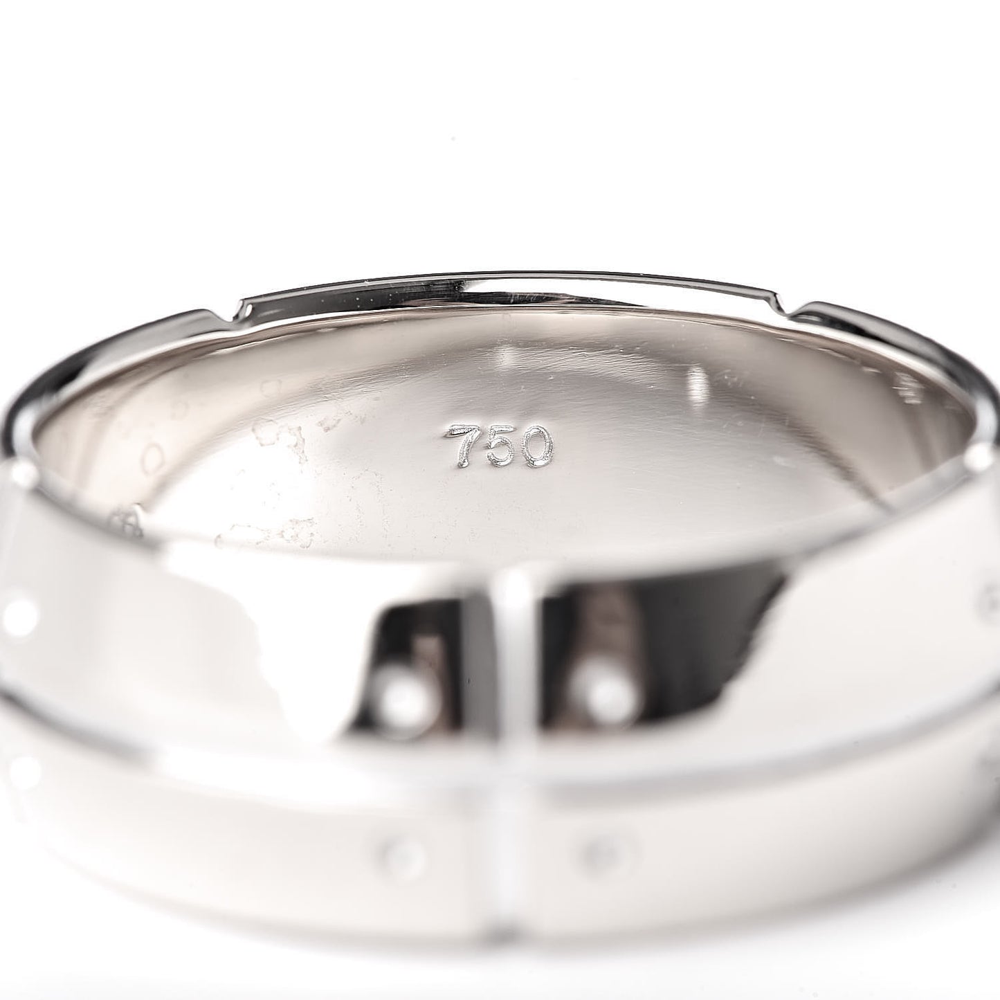18K White Gold 8mm Streamerica Band Ring 62 10