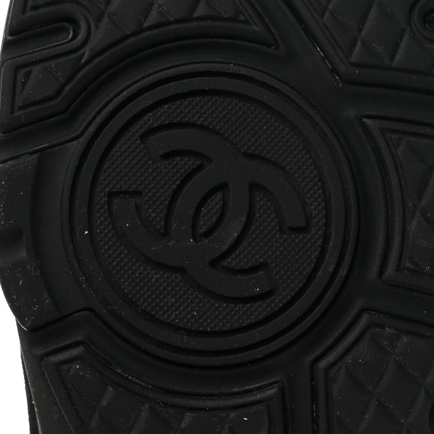 Chanel Suede Calfskin CC Sneakers 36.5 Black Grey 7 of 9