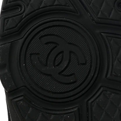 Chanel Suede Calfskin CC Sneakers 36.5 Black Grey 7 of 9