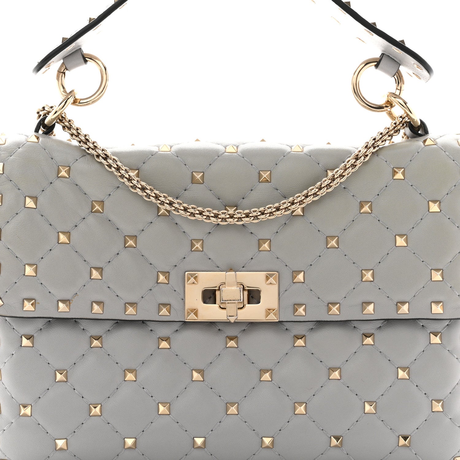 Valentino Garavani Nappa Medium Rockstud Spike Shoulder Bag Pastel Grey 7 of 12