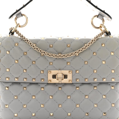 Valentino Garavani Nappa Medium Rockstud Spike Shoulder Bag Pastel Grey 7 of 12