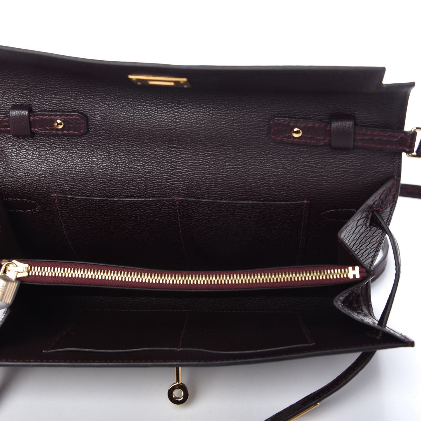 Matte Alligator Kelly To Go Wallet Bordeaux