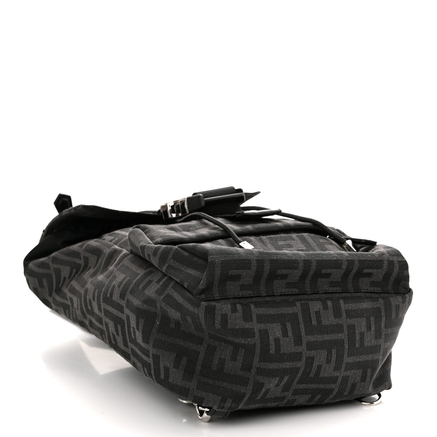 Recycled Fabric Jacquard Vitello Astro FF 1974 Small Fendiness Backpack Asfalto Black